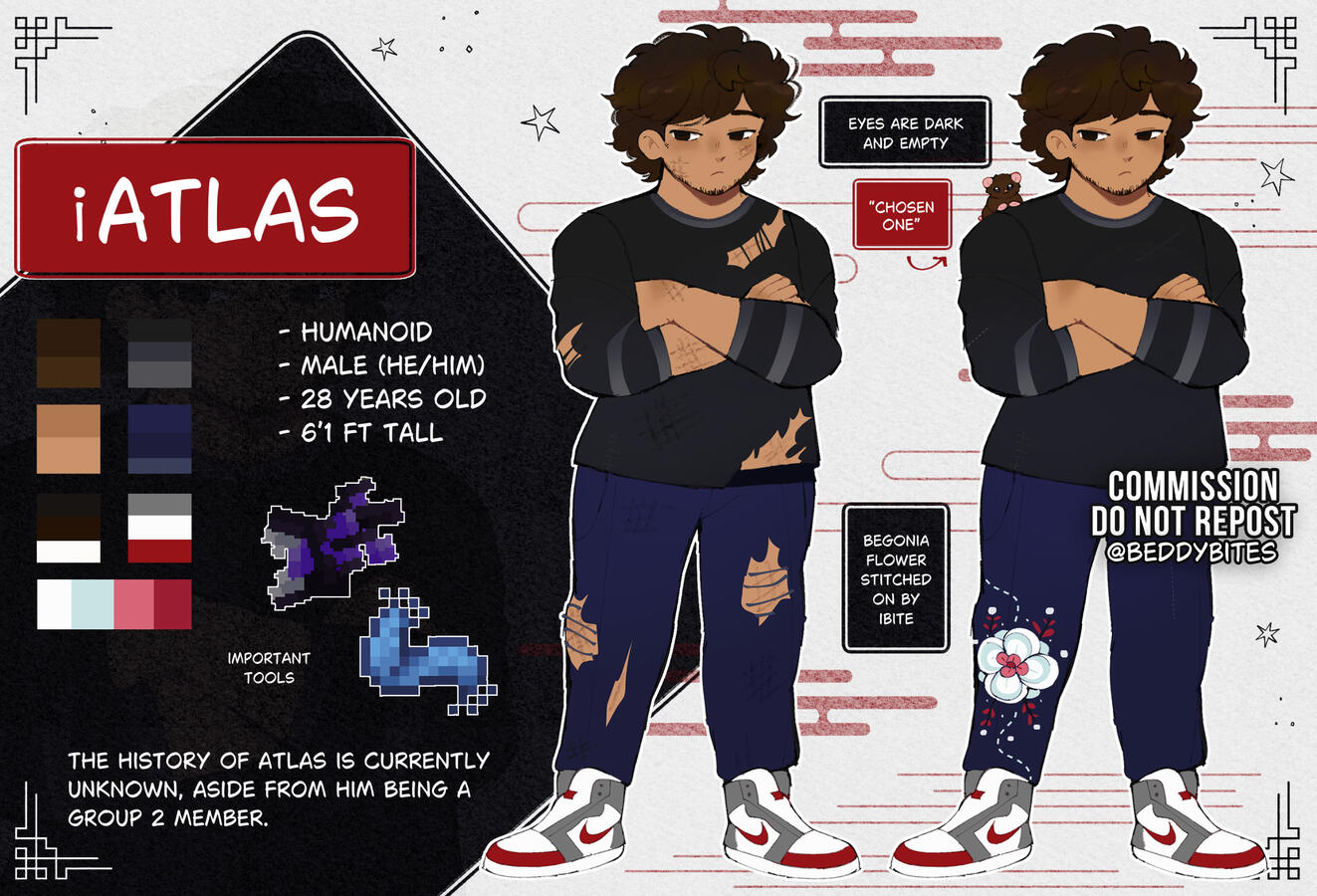 iAtlas Character Design | 8 x 12 in (2025) This design was commissioned by a friend looking for a simple reference sheet of his character Clip Studio Paint